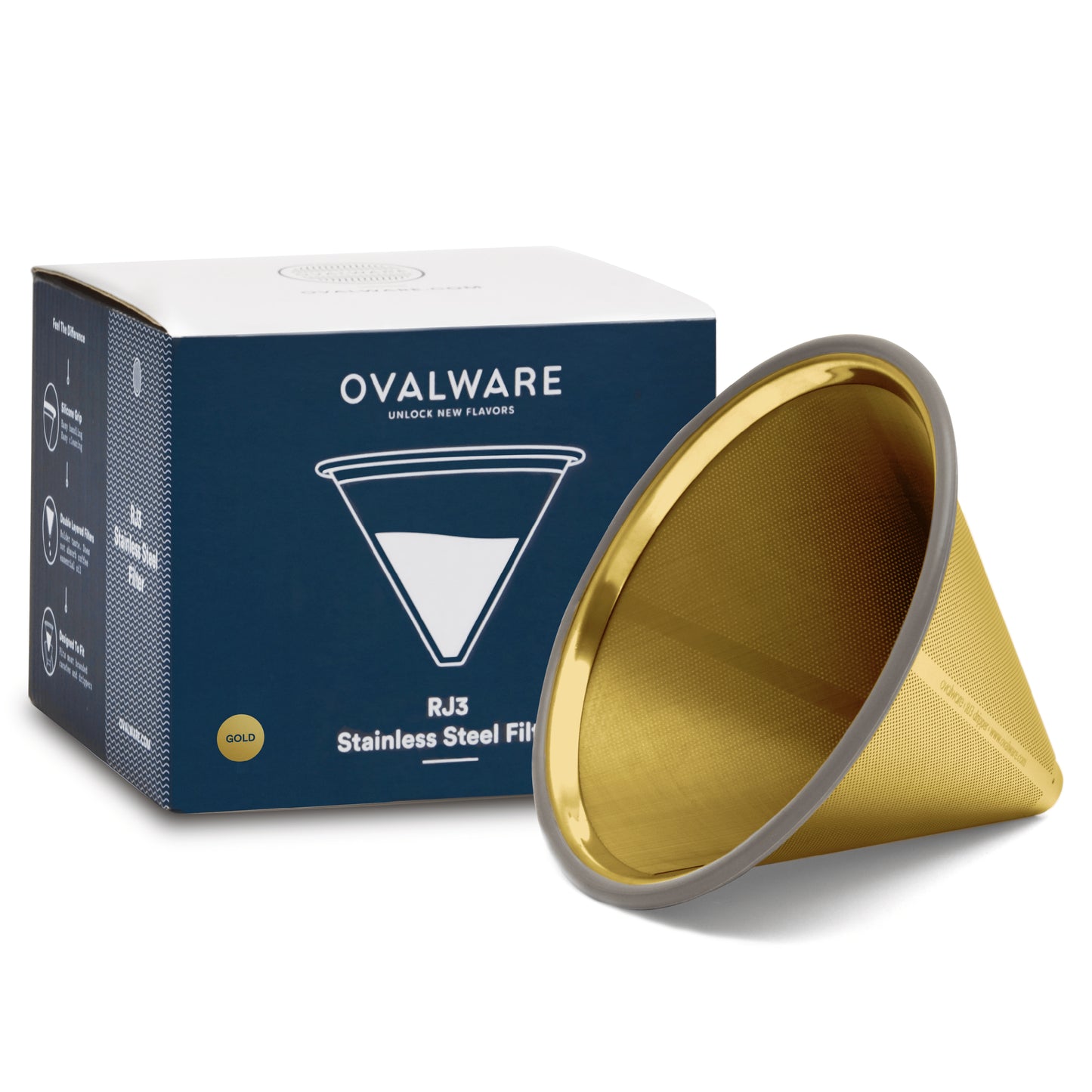 Ovalware Reusable Stainless Steel Filter Artisan Drinkware - Every cup feels like the best coffee shop franchise with equipment from White Horse Coffee Roasters.