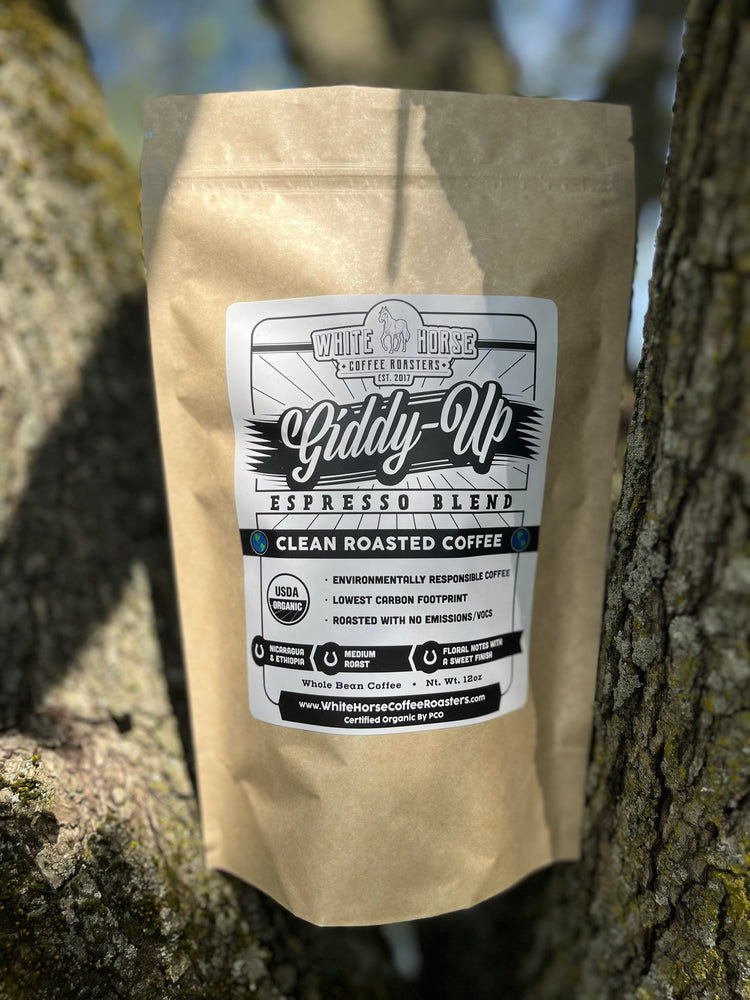 
                  
                    Giddy Up Espresso Blend Specialty - Enjoy the distinction of top coffee shop franchises in every cup, proudly offered by White Horse Coffee Roasters.
                  
                