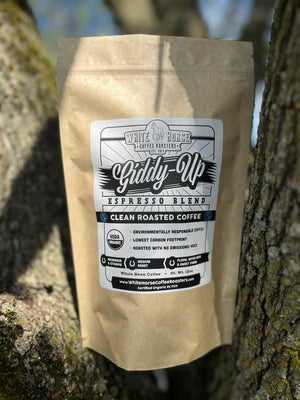 Giddy Up Espresso Blend Wholesale-Concrete Cowgirl Roast Organic Coffee | White Horse Coffee Roasters | Small Batch, Clean Roasted, Fair Trade Coffee