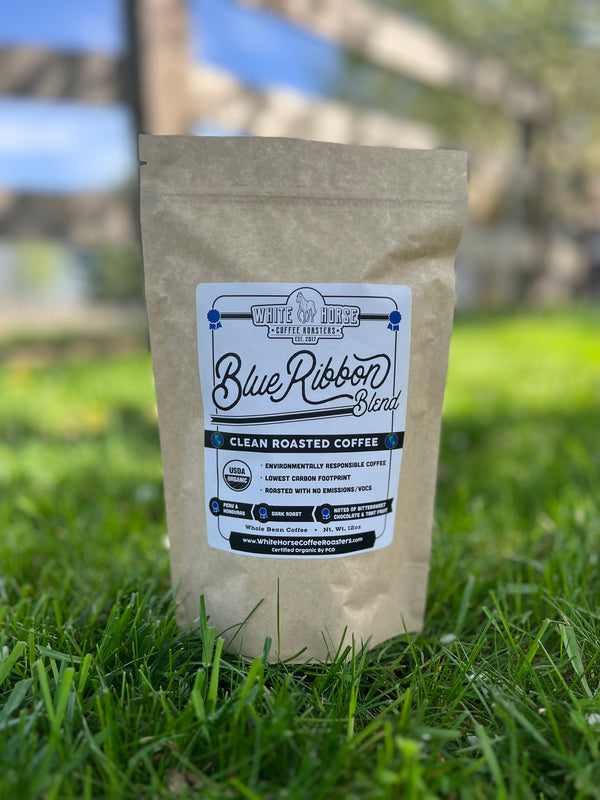 Blue Ribbon Blend-Concrete Cowgirl Roast Organic Coffee | White Horse Coffee Roasters | Small Batch, Clean Roasted, Fair Trade Coffee