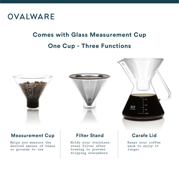 Ovalware Pour Over Coffee Maker with Filter-Concrete Cowgirl Roast Organic Coffee | White Horse Coffee Roasters | Small Batch, Clean Roasted, Fair Trade Coffee