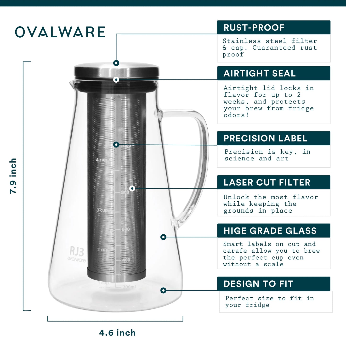 Ovalware Cold Brew Maker Quality - Coffee shop franchise standards in your home, offered by White Horse Coffee Roasters.