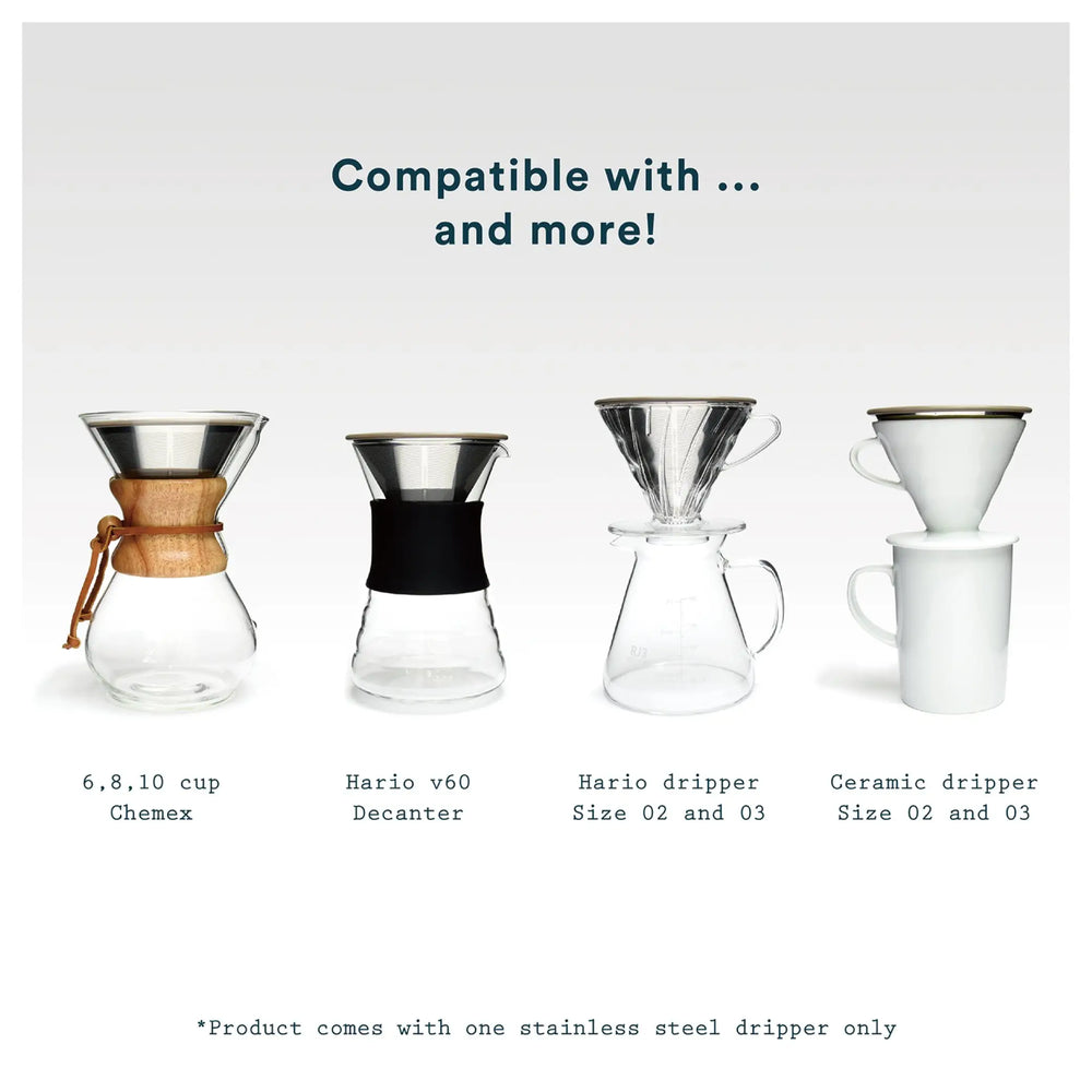 
                  
                    Ovalware Reusable Stainless Steel Filter Eco-Friendly Drinkware - Sustainable coffee brewing meets coffee bar franchise luxury at White Horse Coffee Roasters.
                  
                